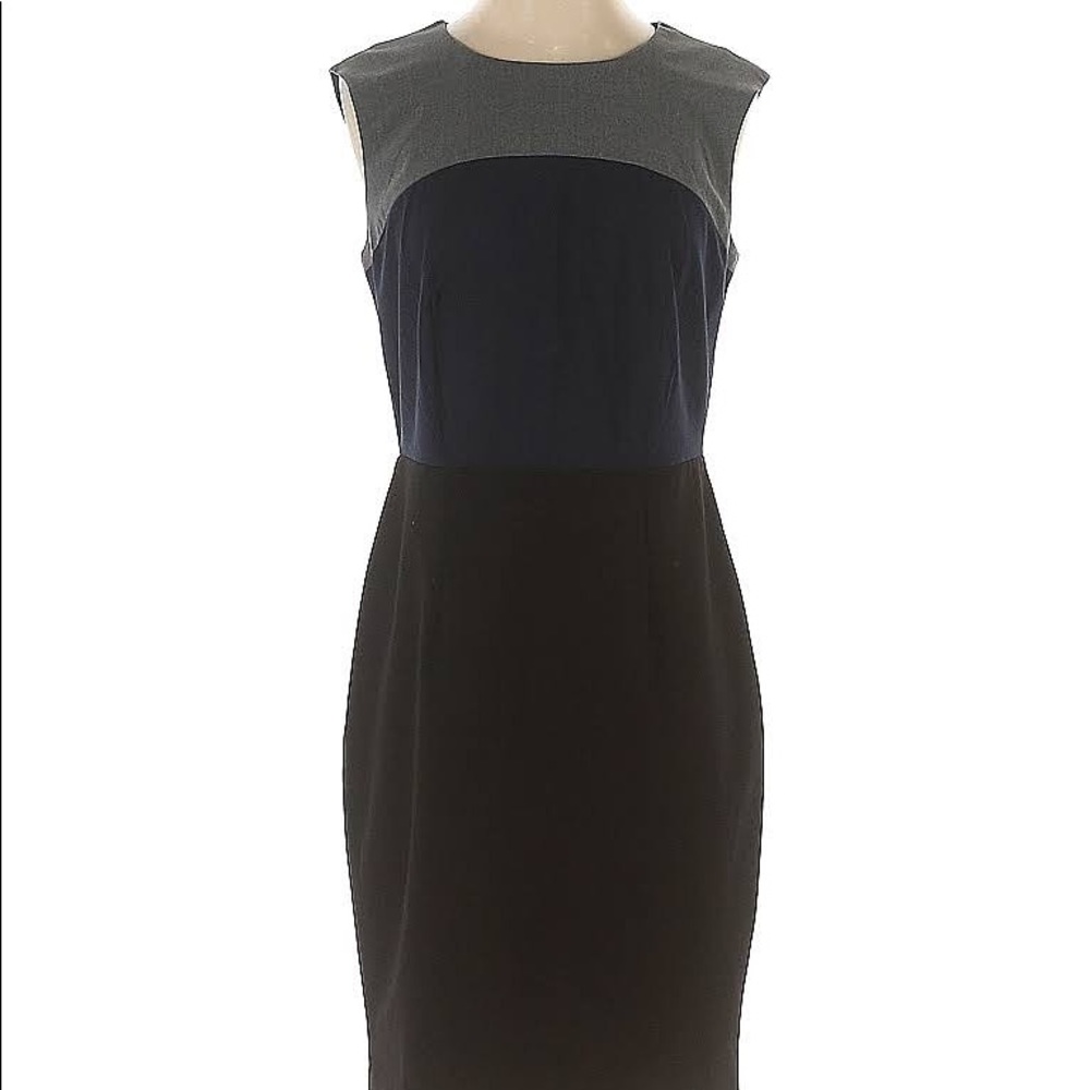 The Limited Colorblocked Sheath Dress - Size: 8 - Navy Blue, Black, Gray